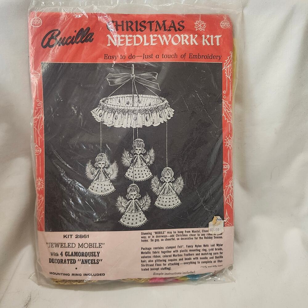 Angel Jeweled Mobile Bucilla Needlework Kit 2861 New Sealed Vintage B8